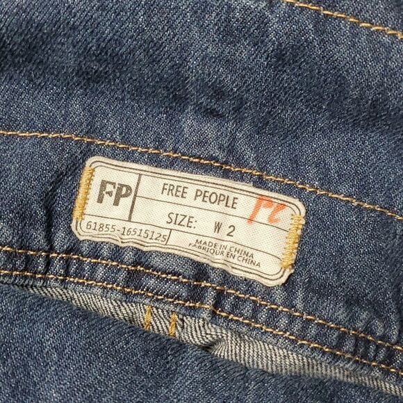 Free People Denim Overall Mini Dress - Picture 3 of 7